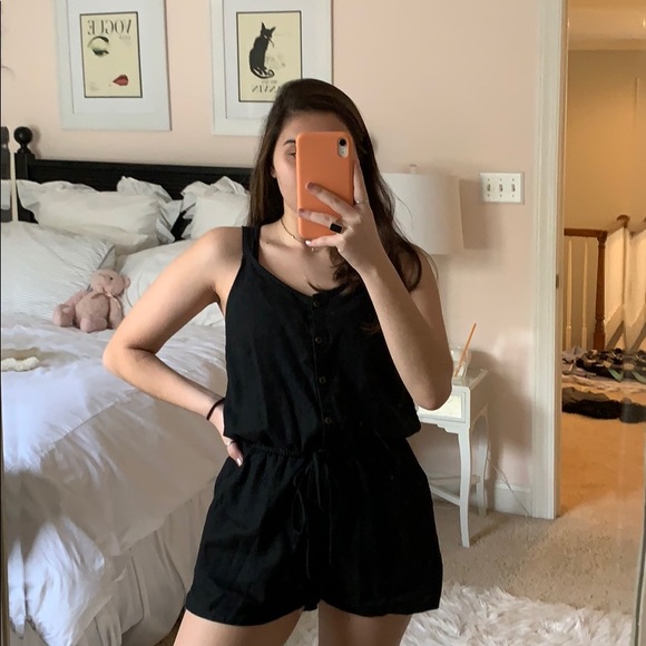No Tag Other - Vintage Linen Black Romper